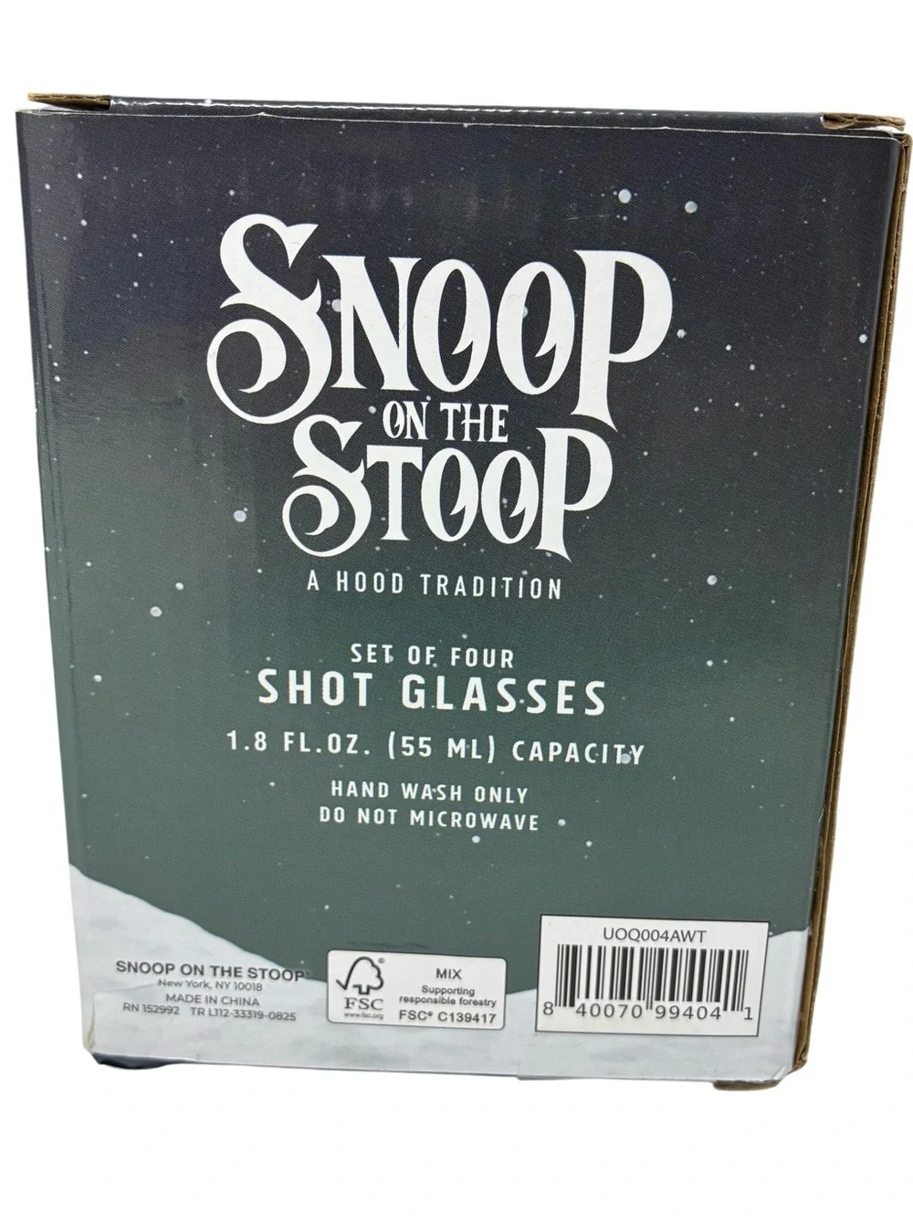 Snoop Dogg Snoop on the Stoop Set Of Four Christmas Shot Glasses 1.8 FL OZ